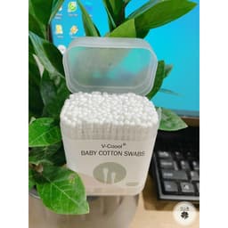 Tăm bông trẻ em Vcoool kháng khuẩn ( hộp 200 que, 400 que lõi giấy) cho bé sơ sinh 4