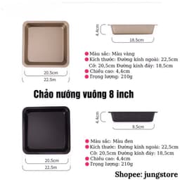 Khuôn làm bánh cao cấp chống dính SET 5 chiếc, khuôn nướng bánh mì, pizza, cupcake bằng thép carbon an toàn 8