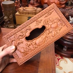 Hộp đựng khăn giấy ăn gỗ hương hình chữ nhật kích thước 23*12 1