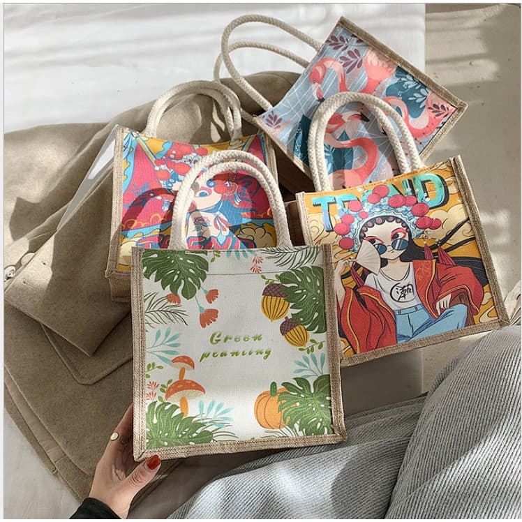 Túi cói túi tote mini đi biển nữ đẹp đi chơi thời trang dễ thương cute phong cách vintage GIA DỤNG VĨNH NGÂN