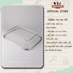 Rổ lưới đựng thức ăn chiên inox 304  sáng bóng cao cấp 3