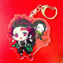 (mua 1 tặng 1) ( Mica ) Móc khóa KIMETSU NO YAIBA THANH GƯƠM DIỆT QUỶ ver CẦM KIẾM anime chibi đáng yêu 5