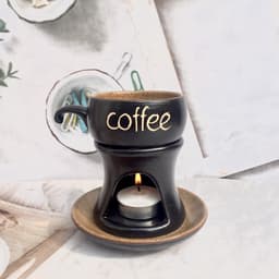 Bộ Bếp Tách Trà đun hâm nóng☕ coffee/ cà phê/ coffee Bát Tràng☕ (Tặng kèm 1 nến) S161 1