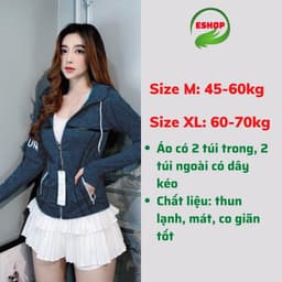 Áo Khoác Nữ Bigsize ESHOP AK01 Form Rộng Có Mũ, Áo Chống Nắng Thun Lạnh Cotton Dày 47-78kg 6