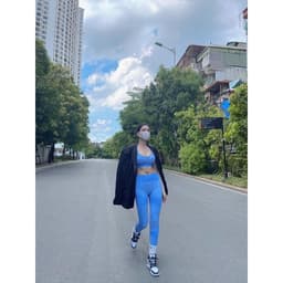 Đồ tập gym nữ , đồ tập thể thao yoga chun dệt 2 dây GS (có sẵn) 8