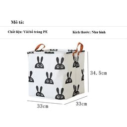 Giỏ vải VUÔNG đựng đồ đa năng, sọt vải để quần áo vải bố chống thấm nước 6