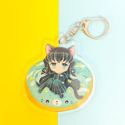 (mua 1 tặng 1) ( Mica ) Móc khóa KIMETSU NO YAIBA THANH GƯƠM DIỆT QUỶ VER PHAO BƠI quà tặng dễ thương 4