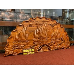 Tranh quạt thuận buồm xuôi gió,gỗ hương sơn pu cao cấp 2