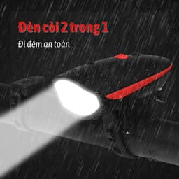 Đèn Xe Đạp Thể Thao Chống Nước, Đèn Pha Tích Hợp Còi Sáng 3-4H Liên Tục, Sạc USB - DC01 7