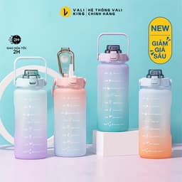 Bình Đựng Nước Nhựa An Toàn 2L Dễ Thương Có Vạch Báo Giờ Uống Nước 4