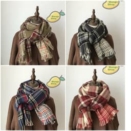 [LOẠI 1] Khăn len xước kẻ caro 2 mặt hot trend ( khăn choàng caro mùa đông style Hàn Quốc ) 1