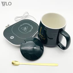 [Hỏa Tốc HCM] Bộ Cốc Ly Sứ Hâm Nóng Lucky Thông Minh Cao Cấp, Kèm Đế Điện Hâm Cafe, Sữa, Trà Tặng Kèm Thìa Mạ Vàng 6