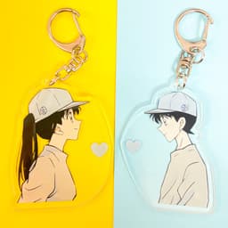 (mua 1 tặng 1) ( Mica ) Móc khóa CONAN DETECTIVE RAN LOVE SHINICHI shinran quà tặng in hình anime chibi 1