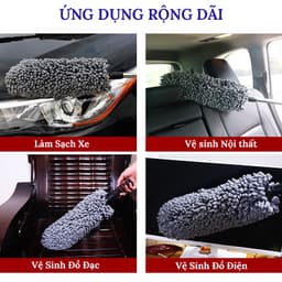 Chổi đầu cong sợi lông mềm dùng vệ sinh nội thất ô tô, bảng điều khiển, cửa thoát khí, làm sạch nhà ở 7