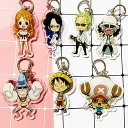 (mua 1 tặng 1) ( Mica ) Móc khóa One Piece Đảo Hải Tặc ver đồ trắng quà tặng dễ thương in hình anime chibi 1