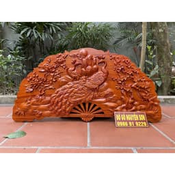 Tranh Quạt Phu Thê Gỗ Hương Kích Thước 50*100cm 1