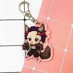 (mua 1 tặng 1) ( Mica trong acrylic ) Móc khóa Kimetsu no Yaiba Thanh gươm diệt quỷ Tanjiro anime chibi 2