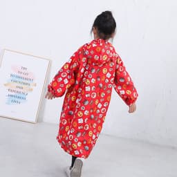 [Tặng túi đựng] Áo mưa bít hai bên không xẻ tà, chất liệu vải dù dày dặn không thấm nước cho bé 4 đến 12 tuổi 4