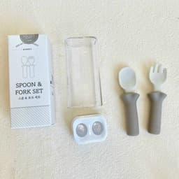 Sét thìa dĩa silicon Bluemama cho bé ăn dặm nội địa Hàn Quốc 4