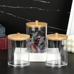 KUNHEV Hộp Đựng Bông Tẩy Trang Bằng Acrylic Trong Suốt 8