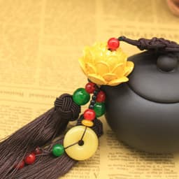 Khánh Hoa Sen dây treo liên hoa gắn đồng điếu may mắn bình an treo trang trí ô tô 4