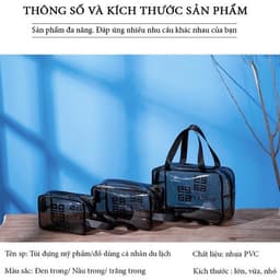 Túi mỹ phẩm sét 3 trong suốt đựng đồ du lịch thời trang GIA DỤNG VĨNH NGÂN 7