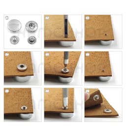 Nút bấm kim loại bấm áo khoác, đồ da, quần jean Hợp kim Không gỉ Nhiều màu Size 10,13,15,17mm Bịch 20bộ Phụ liệu may mặc 6