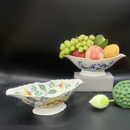 Bát Thuyền Bát Đĩa Đựng Gà Cúng Nguyên Con Gốm Sứ Bát Tràng Cao Cấp Màu Trắng Và Kẻ Vàng 8