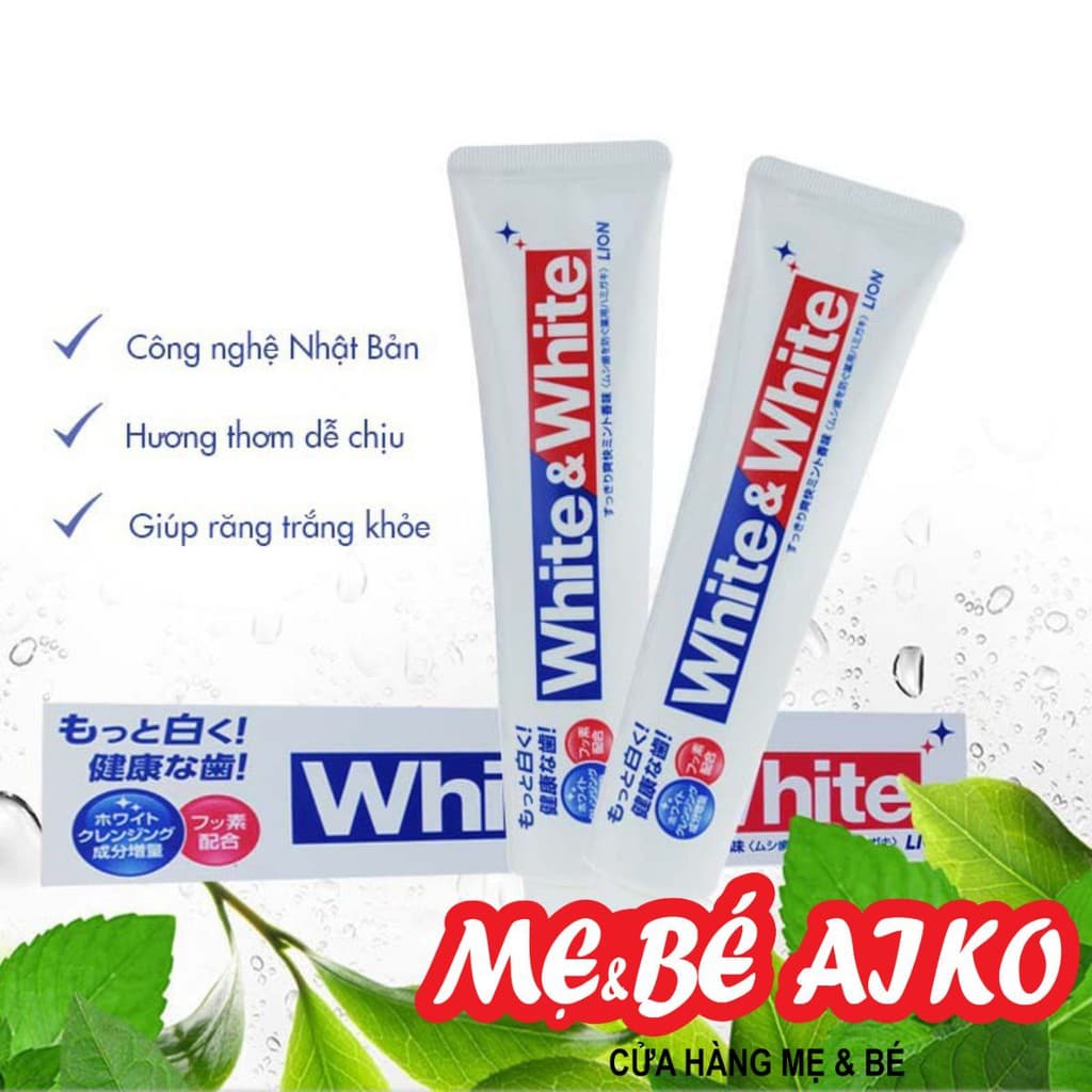 Kem Đánh Răng White & White Nhật Lion 150g