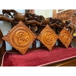 Bộ Tranh chữ treo tường phúc lộc thọ gỗ hương sơn pu cao cấp,treo phòng khách , phòng thờ 2