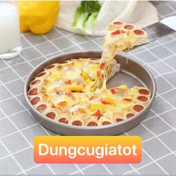Khuôn pizza vàng chống dính-dụng cụ tổng hợp làm pizza 1