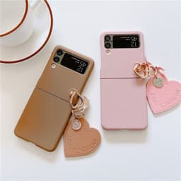 [CÓ SẴN] Ốp Samsung Z Flip 3 - ZFlip 3 - ZFlip3 5G màu pastel ngọt ngào kèm bộ charm treo tim dễ thương cute 3
