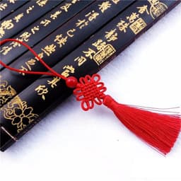 (COMBO 5) ĐỒNG TÂM KẾT HẠT ĐỎ TUA RUA NGẮN - Set Dây Treo Cổ Trang Trang Trí Ngày Tết May Mắn Xinh Xắn 8