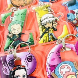(mua 1 tặng 1) Móc khóa mica in hình ONE PIECE ĐẢO HẢI TẶC ver CHỮ CÁI hình in 2 mặt 2