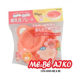 Set 2 bát ăn dặm chia ngăn Inomata cho bé màu hồng 1