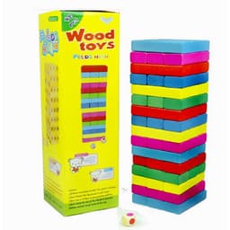 Rút gỗ màu 48 thanh loại lớn - Domino màu cho bé 1
