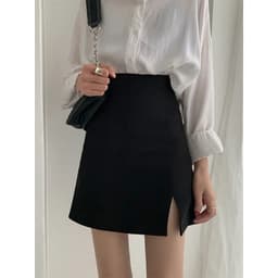 Váy A Ngắn Lưng Cao Xẻ Cá Tính 3