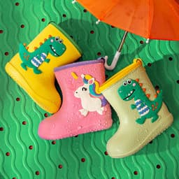 Giày Bốt Đi Mưa Cheerful Mario Bằng Eva Chống Trượt Chống Thấm Nước In Hoạt Hình Khủng Long Dễ Thương Cho Bé 1