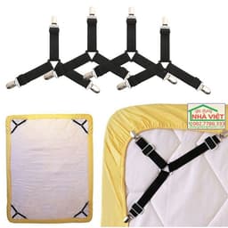 BỘ 4 KẸP CHUN CỐ ĐỊNH GA GIƯỜNG CHỐNG XÊ DỊCH ĐIỀU CHỈNH ĐƯỢC - Kẹp giữ góc nệm, dây thun co giãn, lắp đặt dễ dàng 4