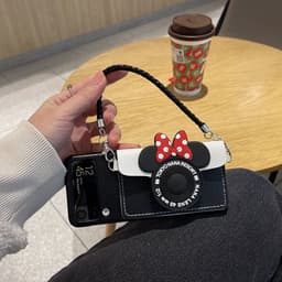 Ốp Samsung Z Flip 3 - ZFlip 3 - ZFlip3 - Flip3 5G dạng ví giả camera hình mickey kèm 2 dây đeo cá tính dễ thương 2