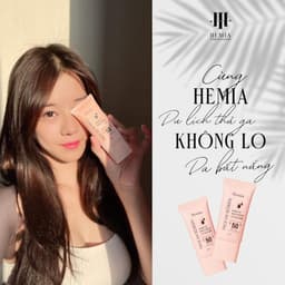Kem chống nắng HEMIA 50ml dưỡng trắng nâng tone SPF50+  tự nhiên, Thấm mướt nhanh, mịn màng chính hãng Hàn Quốc 4