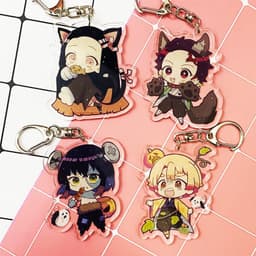(mua 1 tặng 1) ( Mica ) Móc khóa Kimetsu no Yaiba Thanh gươm diệt quỷ ver Halloween quà tặng dễ thương anime chibi 1