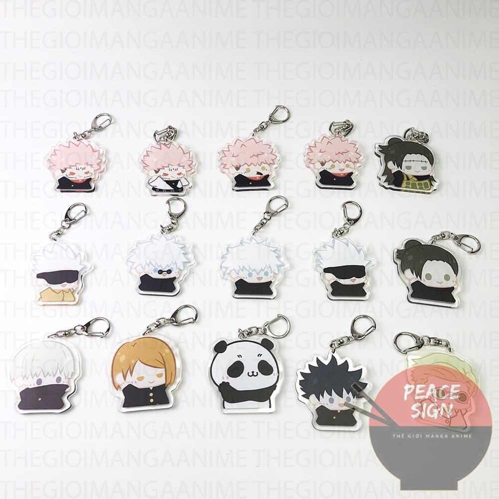 Mua 1 tặng 1 ( Mica trong acrylic ) Móc khóa anime JUJUTSU KAISEN Chú Thuật Hồi Chiến ver TẬP THỂ DỤC chibi anime
