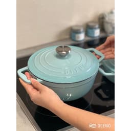 Nồi gang Oceno size 22cm phủ men gốm chống dính Teflon Bộ nồi gang đúc cao cấp 2