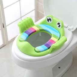 Bô Thu nhỏ gọn bồn cầu ếch có tay vịn và đệm bệ lót ngồi vệ sinh, màu sắc dễ thương phù hợp bé trai và bé gái 6
