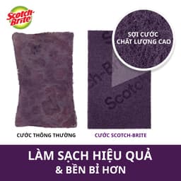 Cước Rửa Chén Siêu Mạnh Scotch Brite - Cọ rửa mọi vết bẩn cứng đầu, an toàn cho vỉ nướng, nồi inox, gang 5