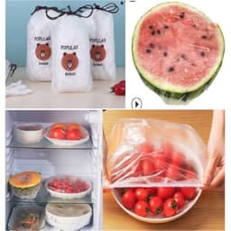 100 chiếc Màng bọc thực phẩm co giãn siêu dai có chun hình túi gấu Có thể tái sử dung - Màn Bọc Gấu 4
