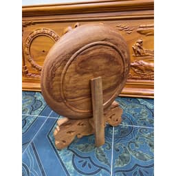 Tranh đĩa phong thuỷ,di lặc gánh tiền,gỗ hương cao cấp dươngd kính 30cm 5