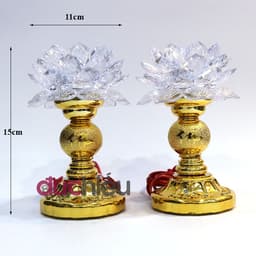[ Hàng loại 1 ] Bộ 2 đèn thờ cúng hoa sen đổi nhiều màu, đèn hoa sen bàn thờ, đồ thờ cúng | Đức Hiếu Shop 4