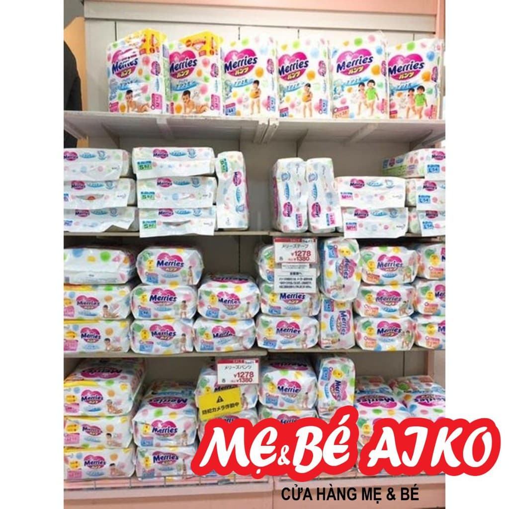 (Hàng Nhập Khẩu) Bỉm Merries nội địa Nhật đủ size dán /quần / NB76 / S82 / M64 / L54 / XL44 / L44 / XL38/ XXL26/ M58